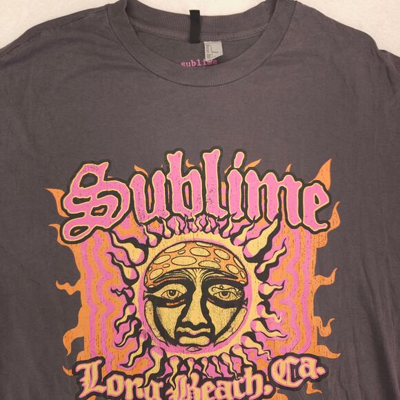 Sublime Band Short Sleeve Crew Neck Graphic T Shirt Mens Size Large L Gray - Picture 1 of 9